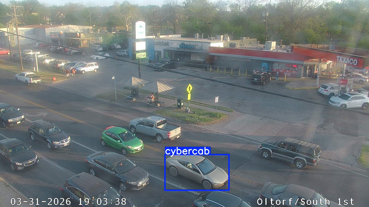 Rear view of a cybercab concept vehicle